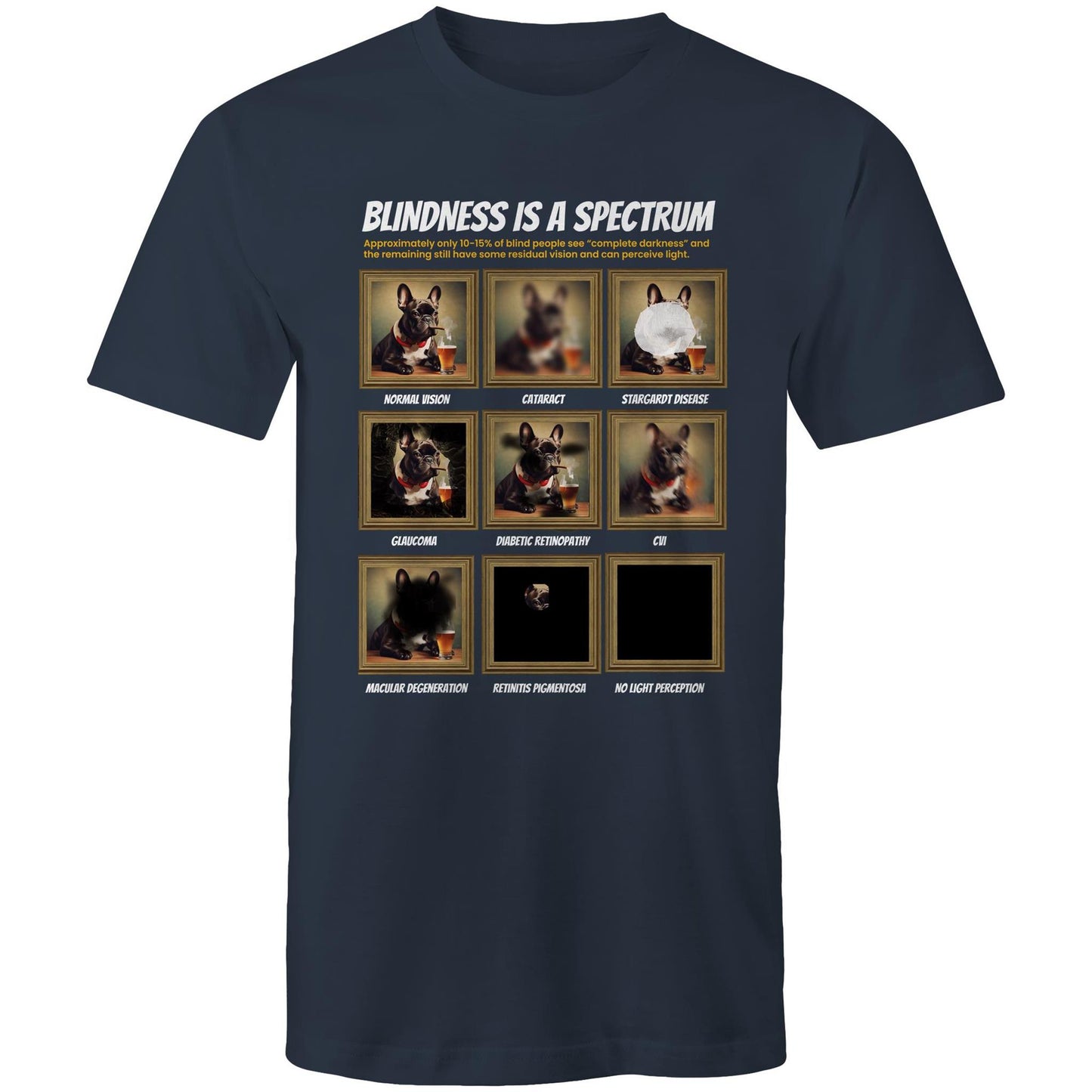Framed Frenchie - Blindness Gallery - Mens T-Shirt