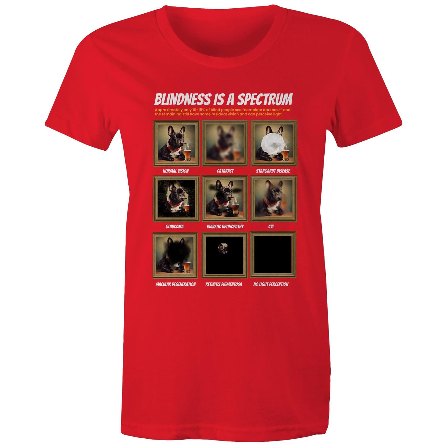 Framed Frenchie - Blindness Gallery - Women's Maple Tee