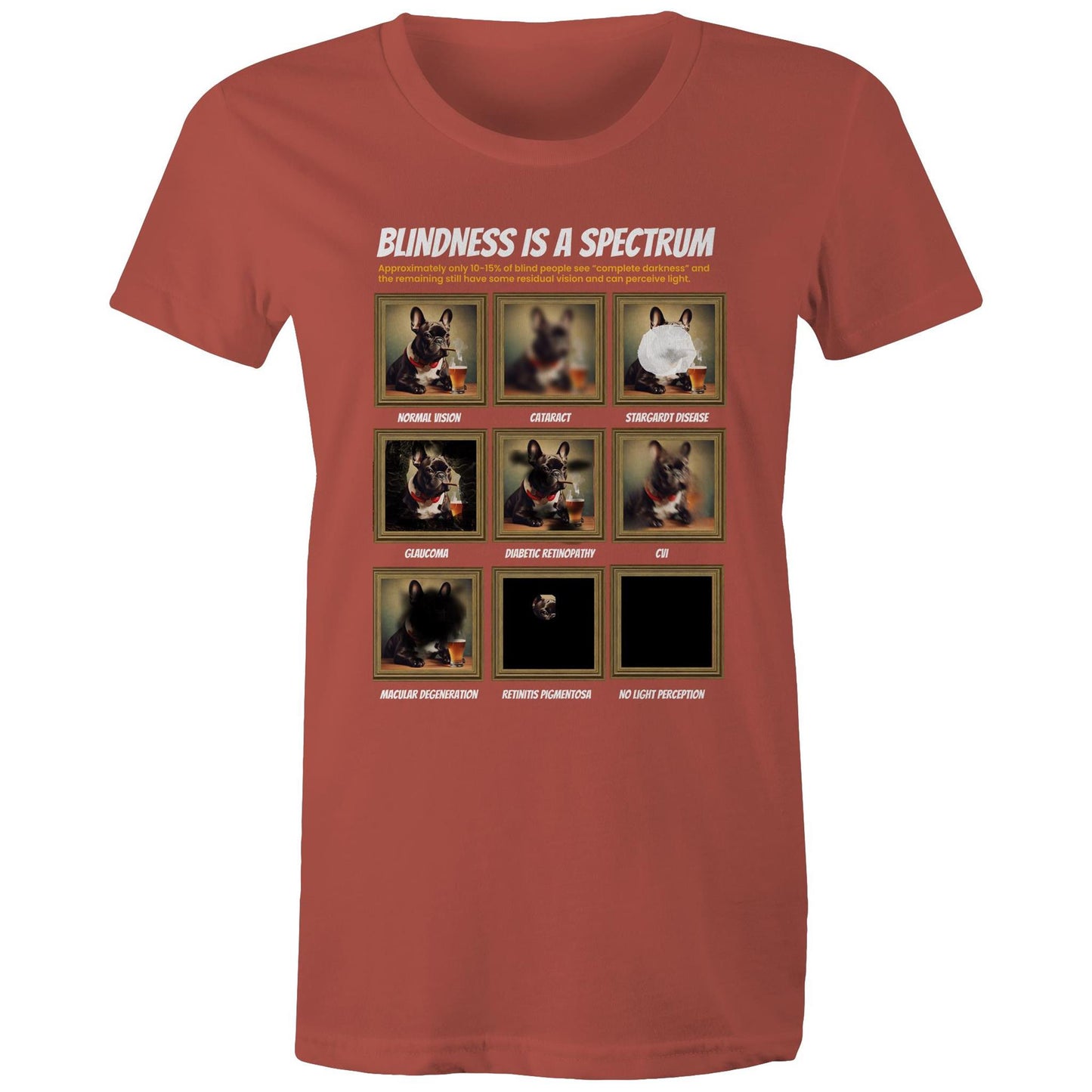 Framed Frenchie - Blindness Gallery - Women's Maple Tee