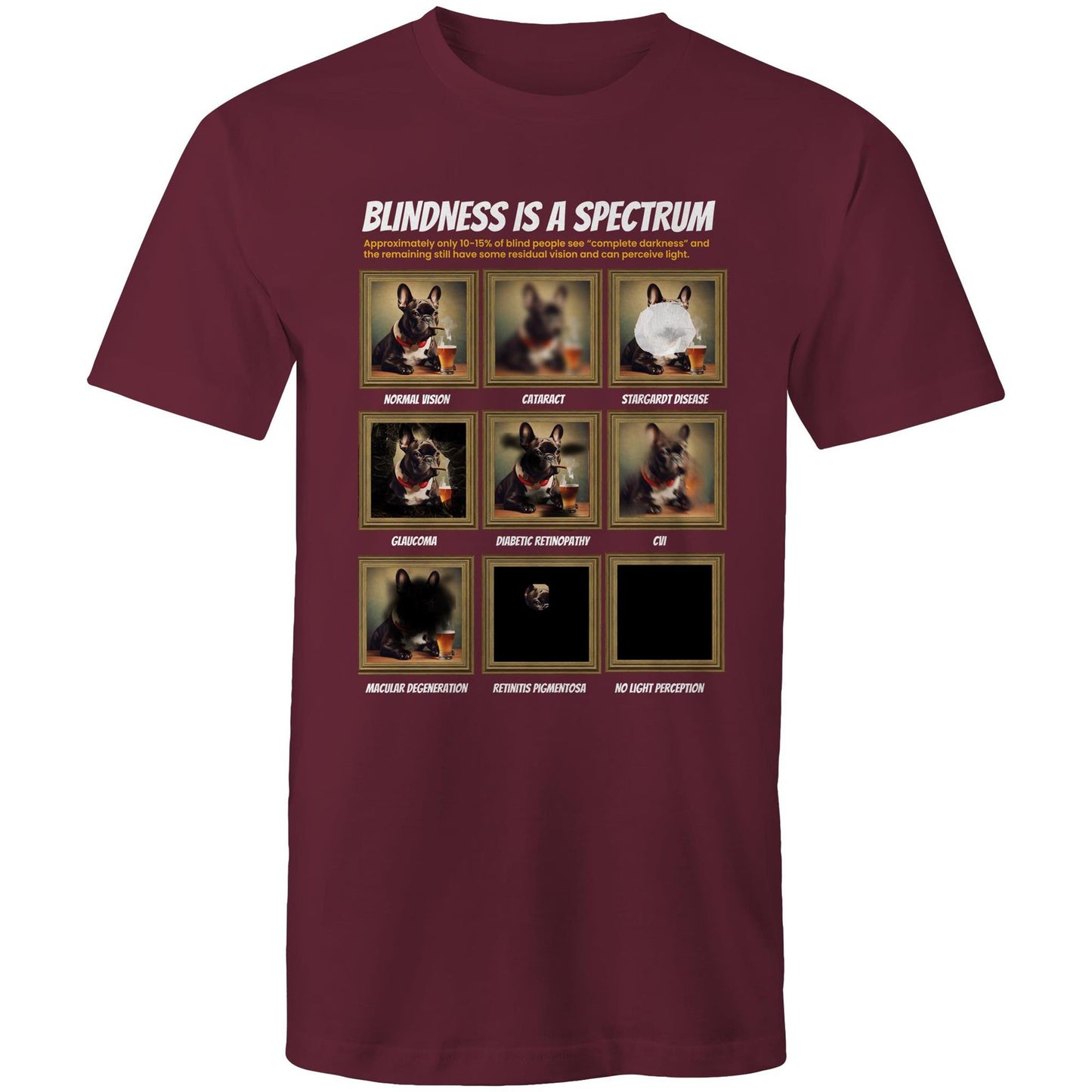 Framed Frenchie - Blindness Gallery - Mens T-Shirt