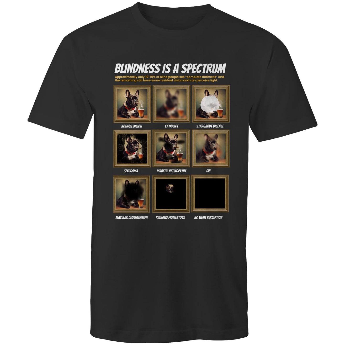 Framed Frenchie - Blindness Gallery - Mens T-Shirt