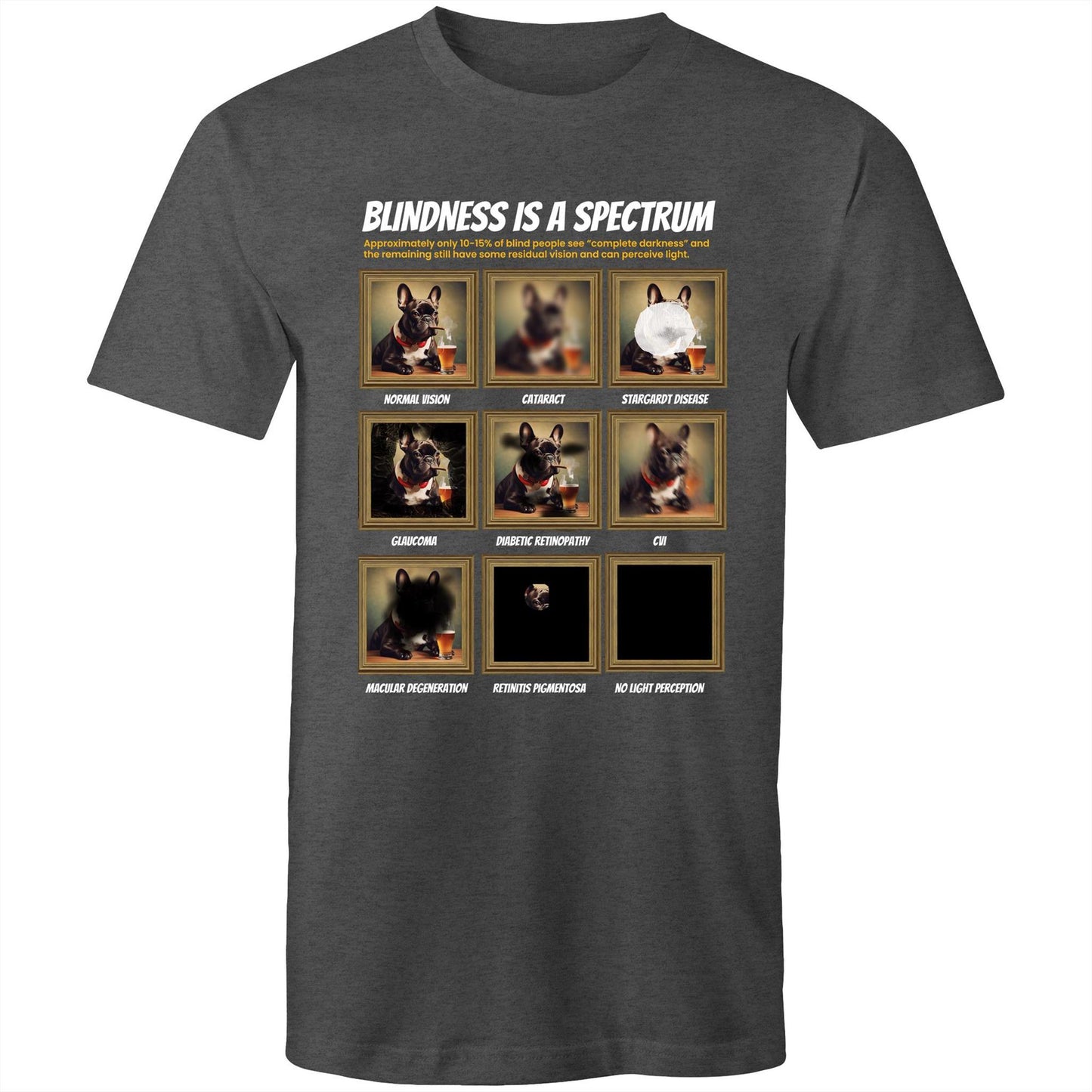 Framed Frenchie - Blindness Gallery  - Mens T-Shirt