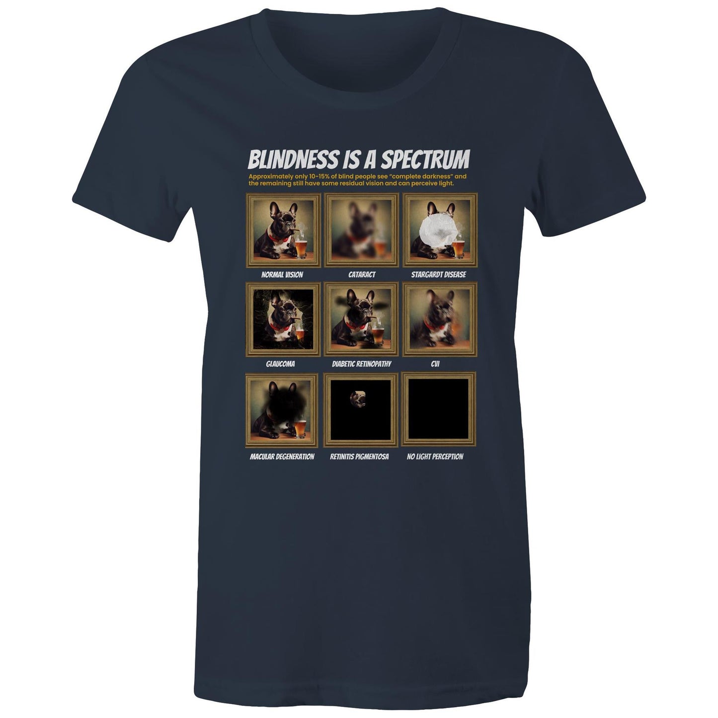 Framed Frenchie - Blindness Gallery - Women's Maple Tee